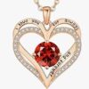 Cross-border Europe and the United States hot selling rose gold double heart necklace twelve birthday diamond high-grade jewelry factory direct sales