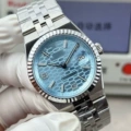 Women's white steel blue plate-36mm