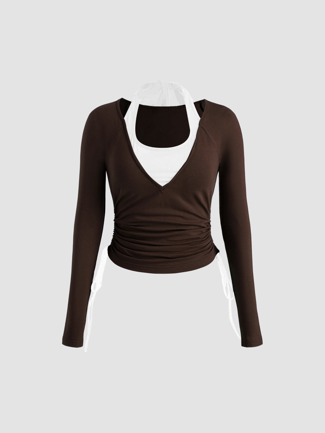 Slim Fit Color Block Long Sleeve Knit T Shirt Stylish Versatile Design Autumn Winter Collection Wholesale Available