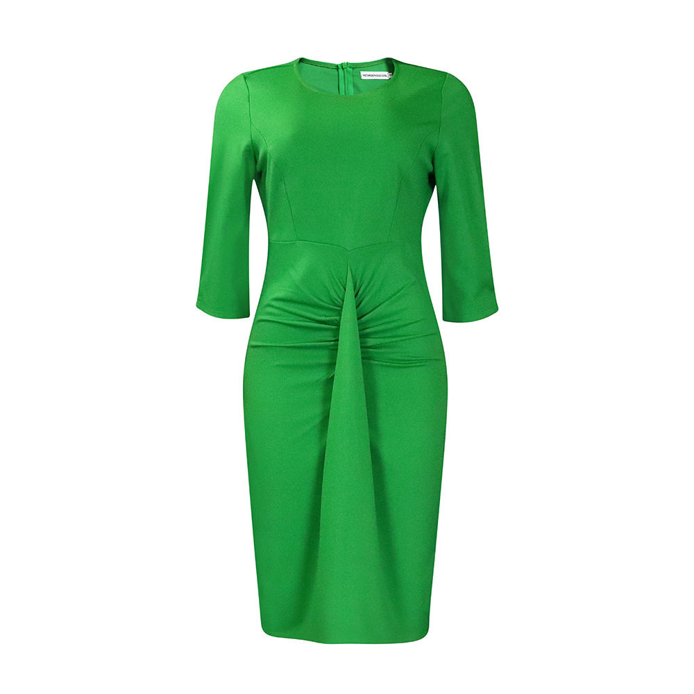Plus Size African Dress Stylish Fitted Midi Length 5 Point Sleeve Elegant for Work or Casual Events Wholesale
