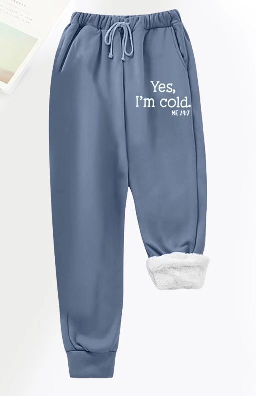Womens Fleece Lined Jogger Pants Printed Letter Design Pocket Comfortable Fit Fall Winter Casual Wear Wholesale