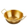 Internet Celebrity Hot Selling Christmas and New Year Stainless Steel Golden Cake Bowl Double-Eared Bowl Strawberry Cake Dessert Baking Decoration