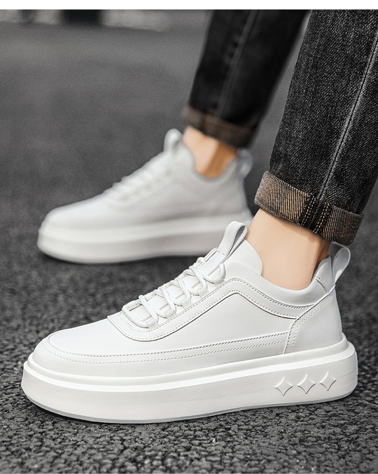 Summer New Men's Shoes Breathable Trendy All-match Sneakers Inner Height Increase Thick-soled Casual Shoes Soft-soled White Shoes for Men 16 O1CN01PyFJ8r1ruzF5aebLP !!2208692035692 0 cib