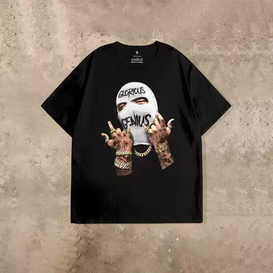 Hip-Hop Style New Yamal American Retro Cotton Round-Neck T-Shirt Vintage Fashion Short Sleeve