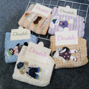 Shuangli Cartoon Hair Drying Cap Thickened and Large Coral Velvet Water-Absorbent Quick-Drying Embroidery Non-Shedding Hair Towel