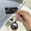 Korean ins high-looking stainless steel fork household exquisite dinner spoon tableware fork spoon western main meal spoon