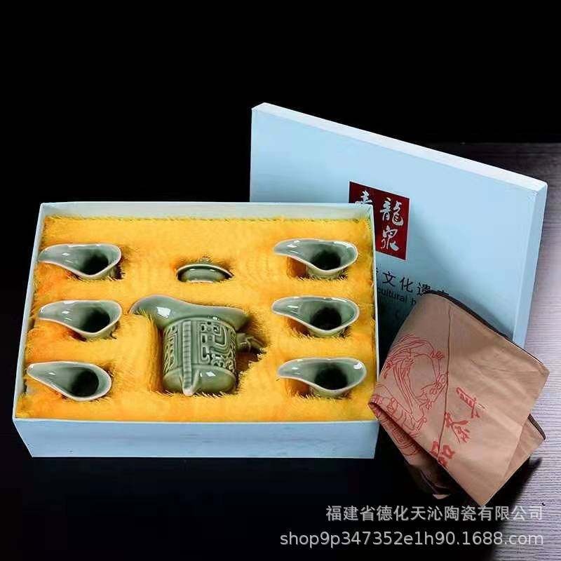 Factory antique wholesale small red wine cup antique colorful fresh national style palace ceramic retro imperial Jue Cup gift