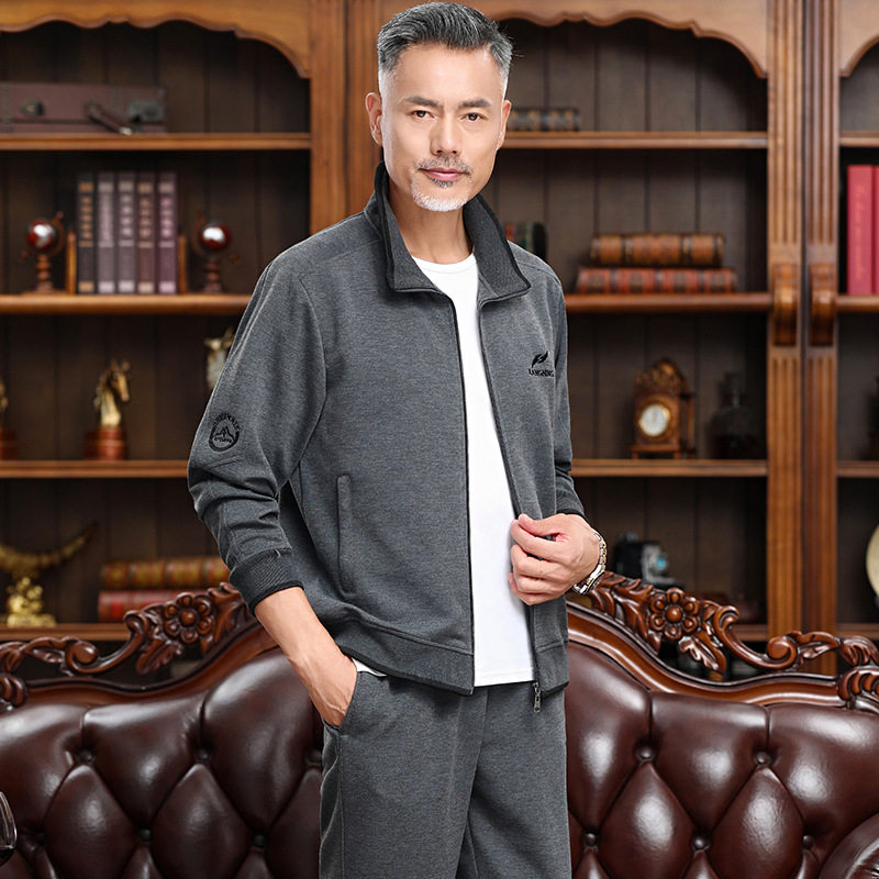 中老年人运动套装男春秋季2026年新款爸爸休闲装运动服两件套
