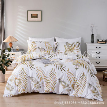 Foreign Trade Brushed Forest Leaf Four-Piece Set Three-Piece Quilt Cover Pillowcase Bedding 135*200Bedding