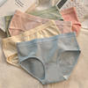 Women's underwear cotton underwear women's aerobic weather pattern simple solid color mid-waist cotton crotch triangle shorts wholesale