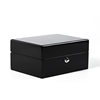 Piano paint watch box storage wooden black round lock watch box packaging box flip paint watch display box