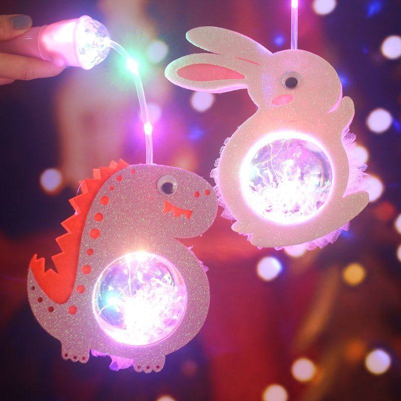 Mid-Autumn Festival Lantern Children's Cartoon Portable Luminous Music Gypsophila Lantern Kindergarten Creative Small Toy Gift
