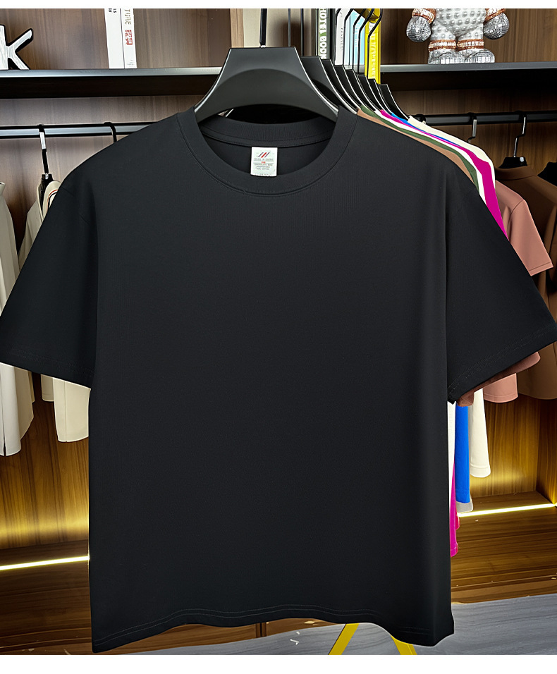 Áo polo nam cổ tròn 100% cotton chải kỹ, áo thun tay ngắn thoáng khí mùa hè — Màu cam, Đỏ Trung Hoa, Màu xanh dương, Xanh nước biển