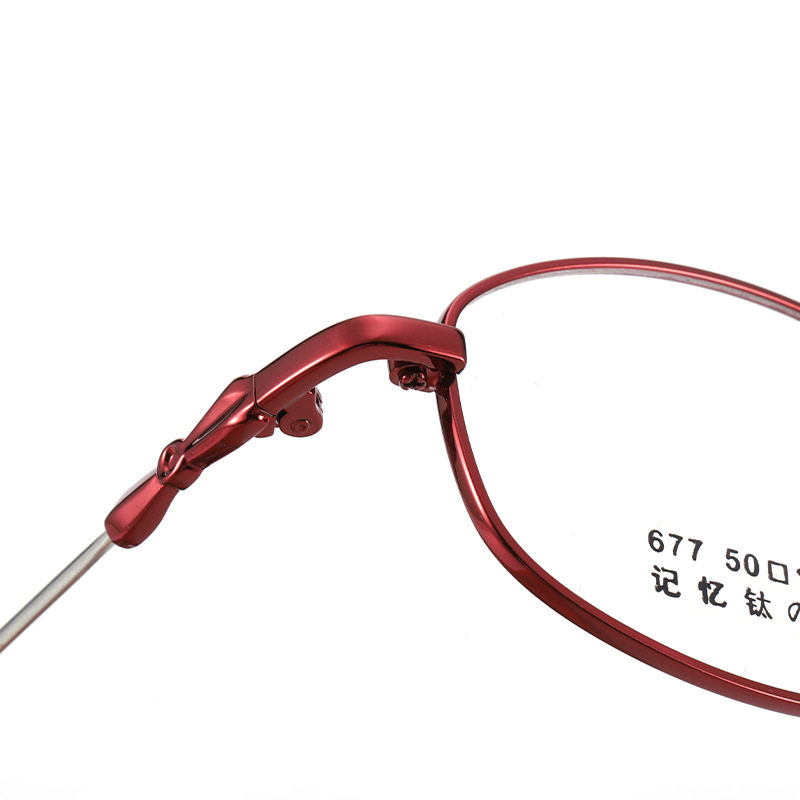 New glasses frame small size memory titanium frame 677 full frame metal Danyang glasses progressive presbyopic glasses frame for women