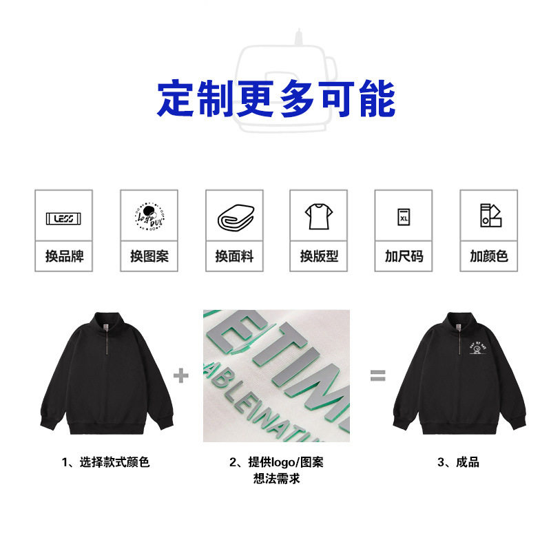 纯棉卫衣定制工作服印logo跨境秋冬套头连帽衫长袖外套文化广告衫