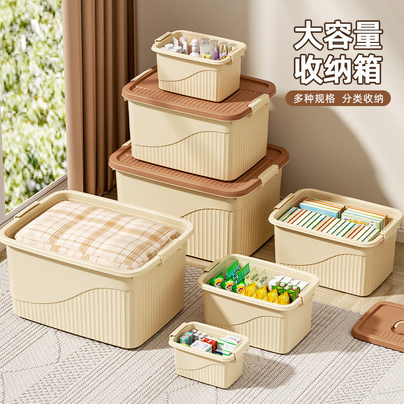 Thickened Storage Box Household Plastic Debris Storage Box Clothes Toy Storage Box Removable Extra Large Storage Box