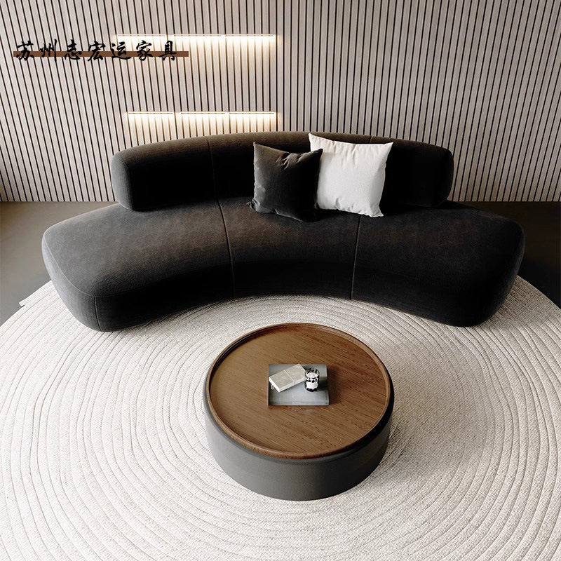 厂家定制现代风弧形沙发民宿酒店洽谈沙发服装店办公室会客厅沙发