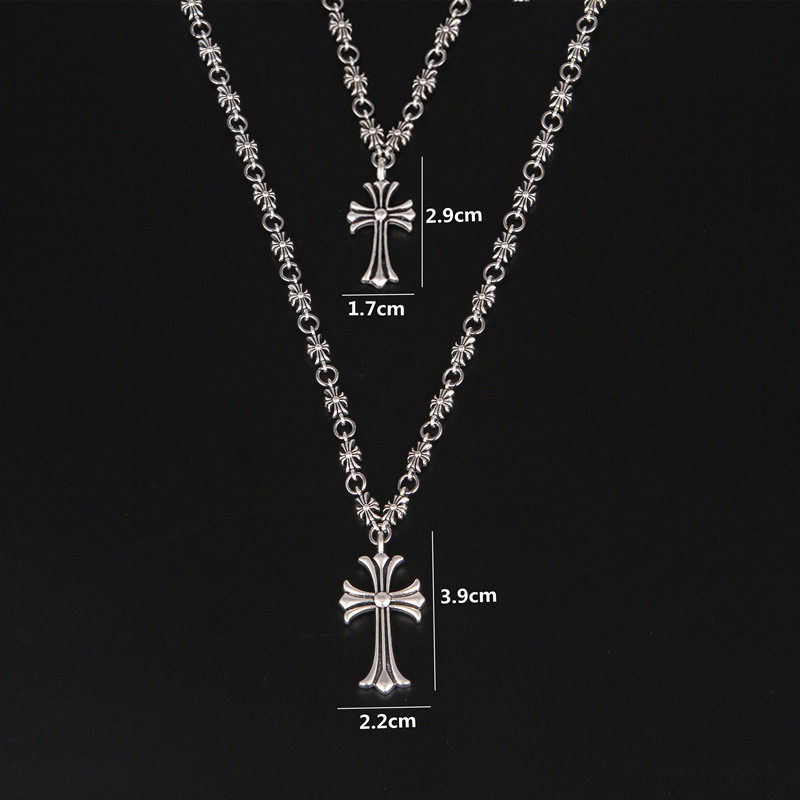 European and American cross necklace jewelry punk men's and women's vintage necklace personalized casting crostar pendant necklace