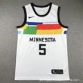 23 timberwolves 5 city edition white
