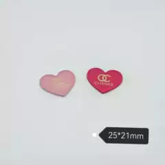 Yangshulin Double C Small Fresh Metal Love Patch Clothing Hair Accessories Hair Clips Leather Ribbons Phone Case Accessories 25 * 21MM
