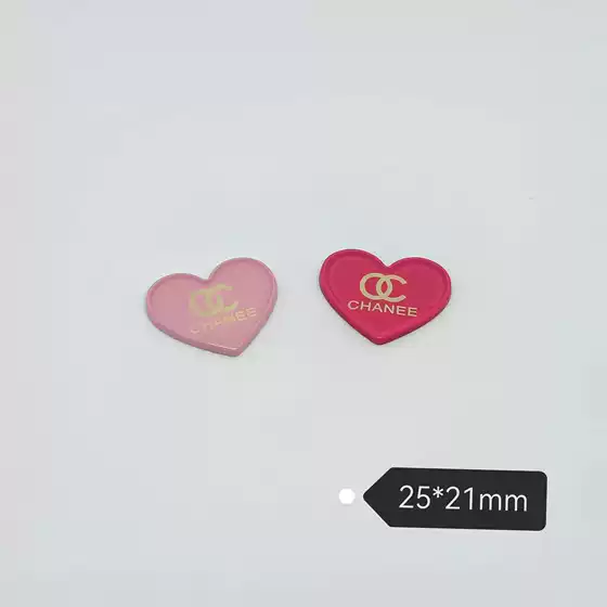 Yangshulin Double C Small Fresh Metal Love Patch Clothing Hair Accessories Hair Clips Leather Ribbons Phone Case Accessories 25 * 21MM
