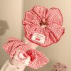 Extra Large Retro Red Plaid Hair Band for Women, Flower Rubber Band, Hair Ball, Hair Rope, Hair Rope, Hair Accessories