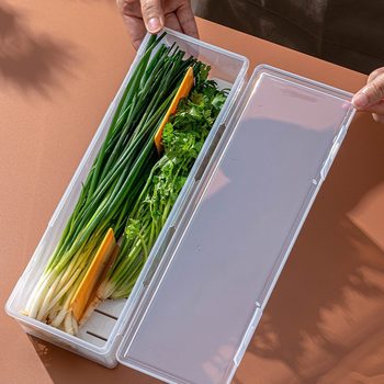 Scallion, Ginger and Garlic Food Chopsticks Noodles Pasta Box Scallion and Cilantro Storage Box Refrigerator Storage Box Drain Fresh-keeping Box