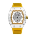 White skull transparent shell yellow belt