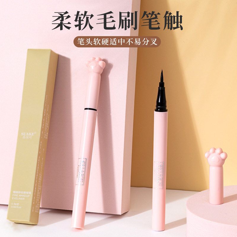 Cross-Border Makeup Suanke Cat Claw Eyeliner Liquid Fine Tip Beginners Not Easy to Smudge Liquid Eyeliner Pen Foreign Trade Model