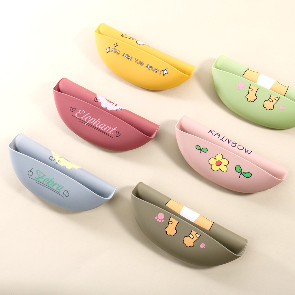 Cross-border Explosive Baby Bib Ins Baby Slippery Rice Pocket Wash-free Summer Children's Silicone Bib Tableware suit