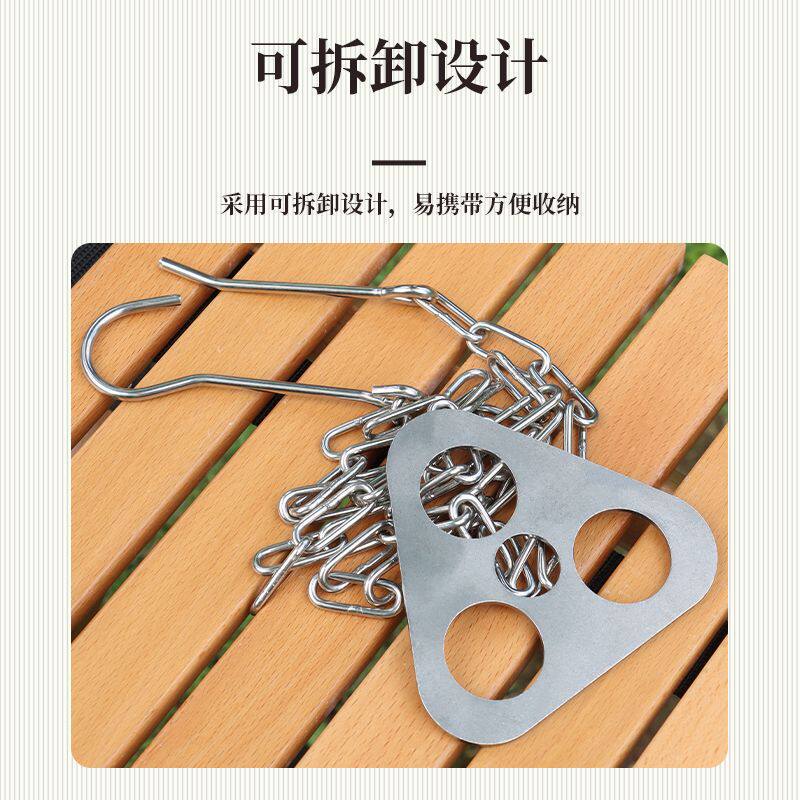 Portable Outdoor Hanging Pot Rack Tripod Bracket Hanger Camping Supplies Campfire Stainless Steel Tripod Storage Rack New