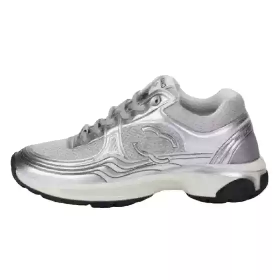 Guangzhou European Station Silver Horn King Hot-Selling Mesh Chanel-Style Genuine Leather Thick-Soled Dad Shoes Color-Blocking Casual Sneakers