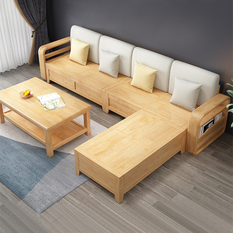 北欧实木沙发组合客厅现代简约布艺储物沙发新中式冬夏两用小户型