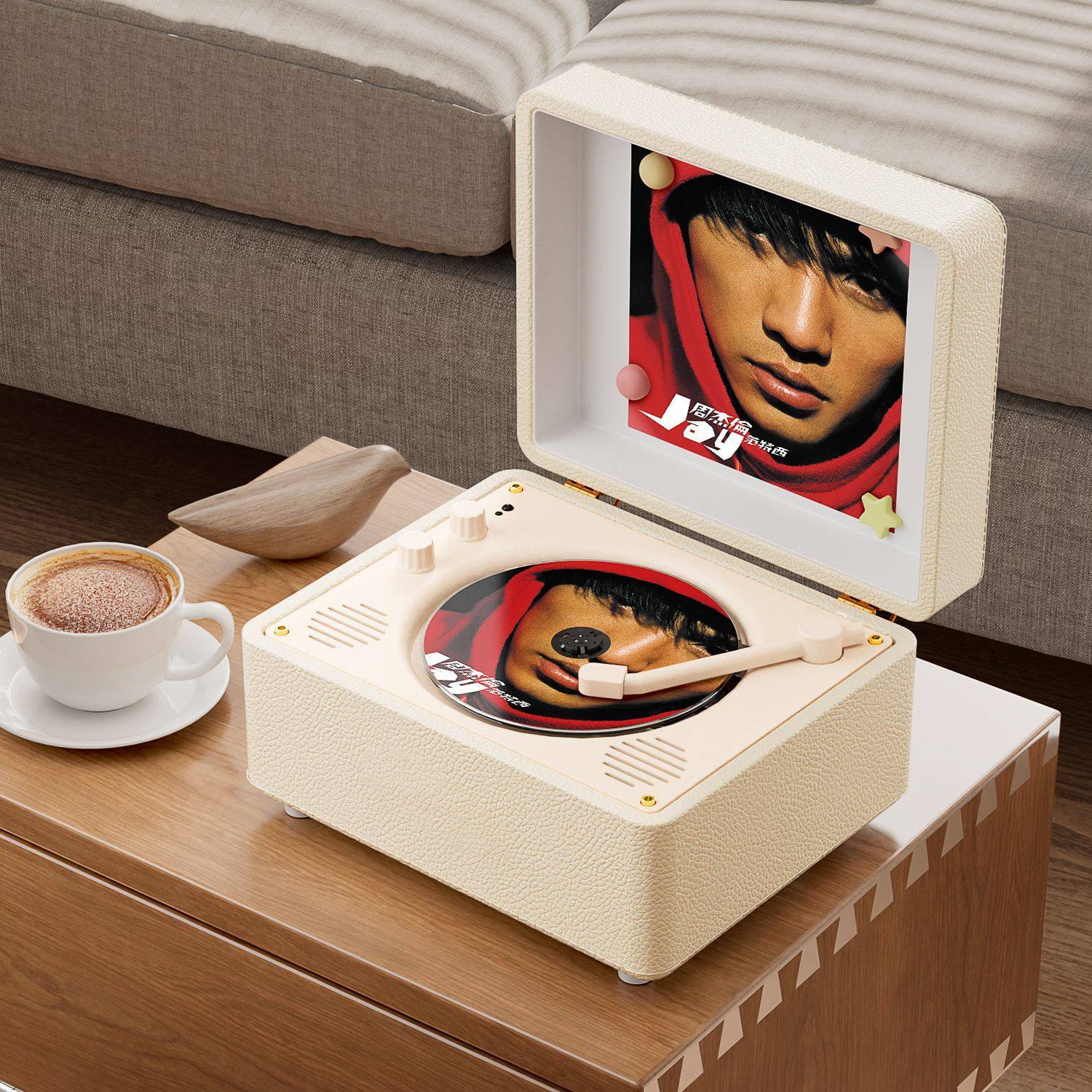 Cross-Border Export Meiling M525I Retro Cd Player Pink Leather Creative Album Cd Bluetooth Audio