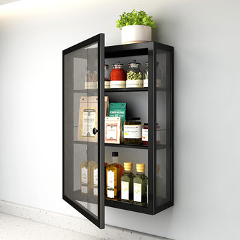 Punch-free Condiment Kitchen Storage Rack Wall-mounted Seasoning Rack Multi-layer Storage Rack Oil Smoke-proof Storage Artifact