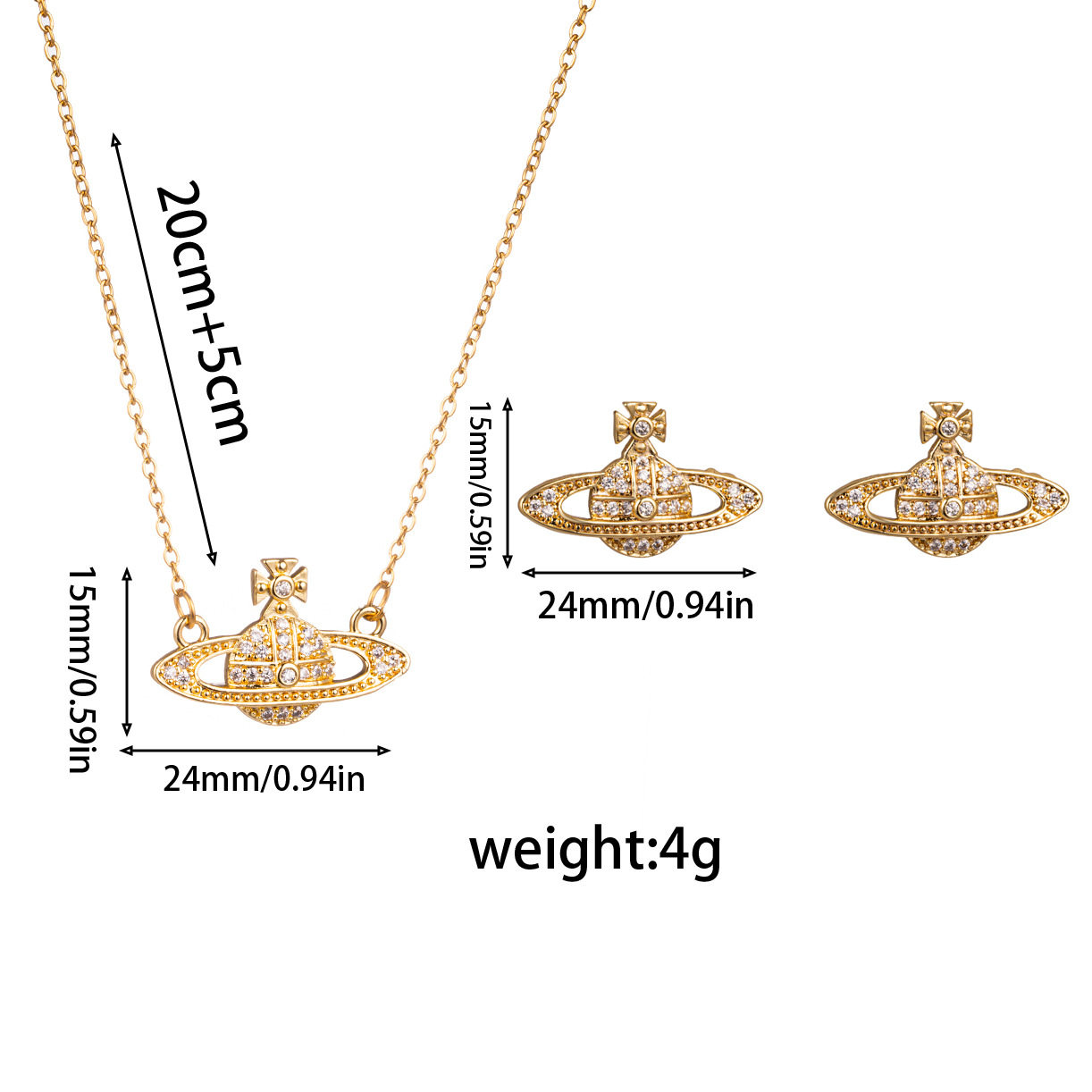 [Titanium Steel] European and American style Queen Mother's Golden Planet Titanium Steel Necklace Women's Fashion Collarbone Chain Light Luxury Jewelry Wholesale