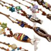 Jingdezhen Ethnic Style Personalized Trendy Ceramic Geometric Colorful Fish Long Pendant Necklace High-End Versatile Autumn and Winter Style