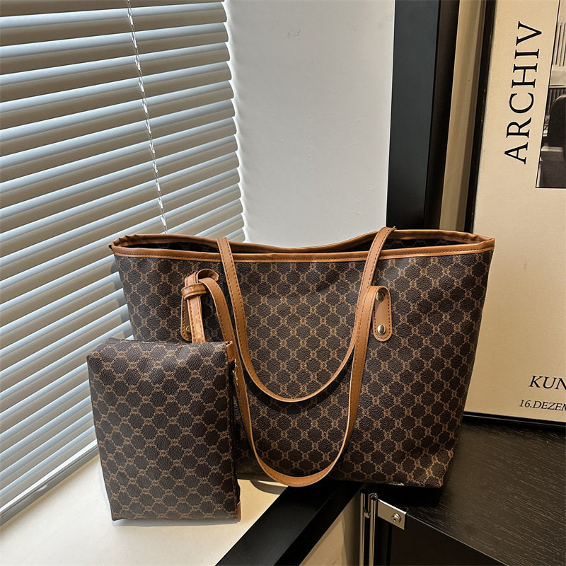 包包2025新款大容量女士单肩包休闲简约子母包时尚经典收纳托特包