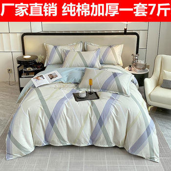 Show off Mercury home textile thick cotton sanding four-piece set autumn and winter bedding cotton piece set wholesale group purchase