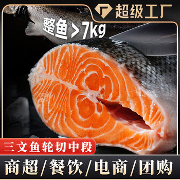 Chilean Wheel-Cut Salmon Fillet, Wheel-Cut Salmon Steak, Wheel-Cut Middle Section Thick-Cut Salmon for Catering, Wholesale and Delivery