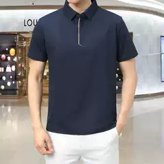 Summer Lp Italian-Style Lapel Men's Polo Short-Sleeve Old Money Style Light Luxury High-Quality European Fashion Lapel T-Shirt 313