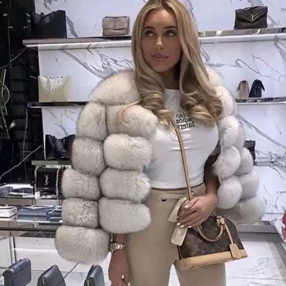 Faux Fox Fur Imitation Fur Coat Women's Short Long-Sleeved Fur Coat Artificial Fur European and American Style