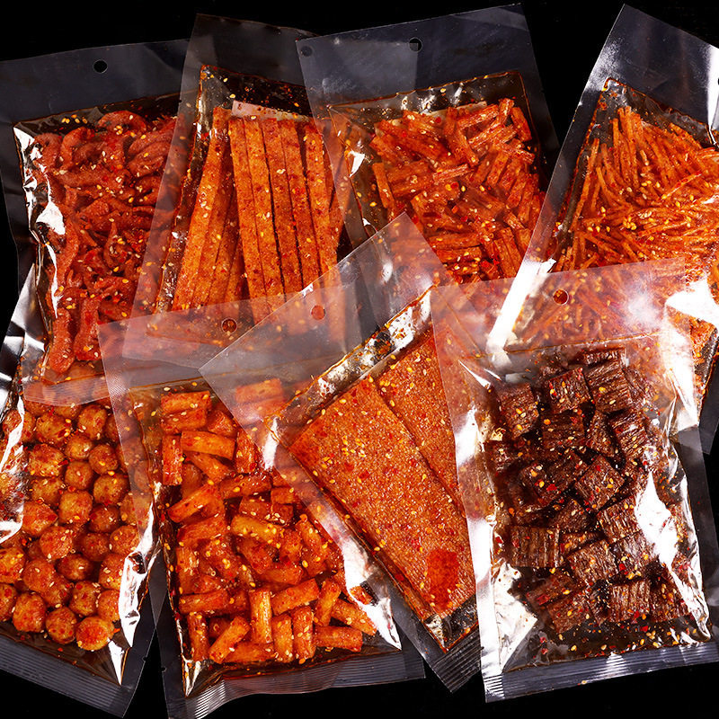 Spicy Strips Bulk Pack Combo Hunan Spicy Snacks 8090 Childhood Nostalgic Spicy Slices Internet-Famous Spicy Strips for Stalls
