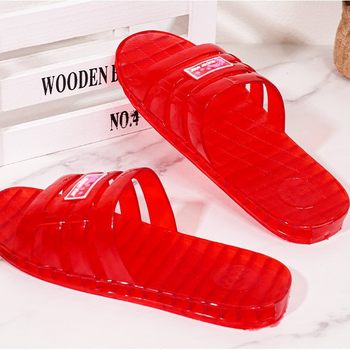 Casual pvc plastic new jelly crystal slippers for men and women couples hollow flat summer bathroom home