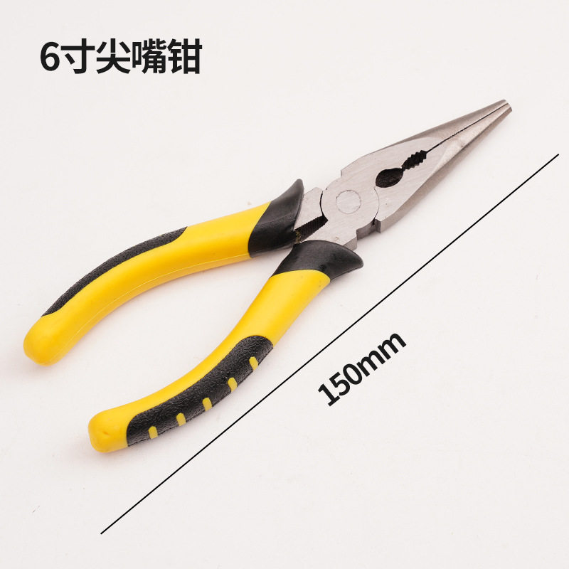 老虎钳尖嘴钳钢丝钳斜口钳电工胶柄万用五金手动工具工厂直接供货