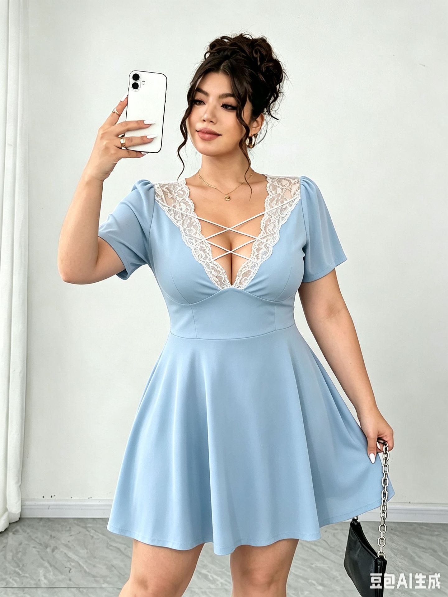 Womens Summer V Neck Dress Elegant Design Comfortable Fit Versatile Style Perfect for Casual or Formal Occasions