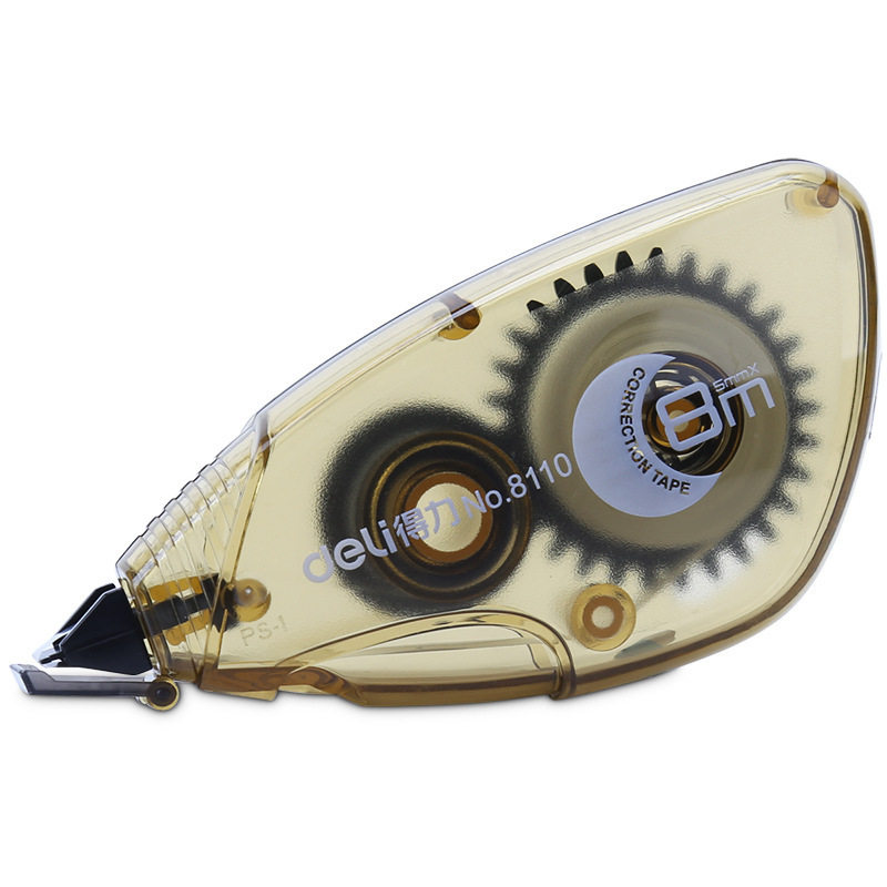 Deli 8110 correction tape 5mm * 8 m students modify stationery correction tape transparent film simple correction tape