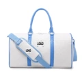 Fitness bag pu white and blue