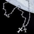 L236-a (double cross necklace)