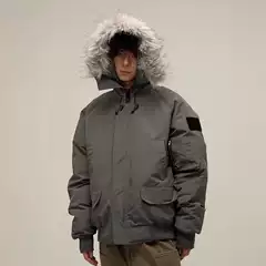 American Style Retro Fur Collar Parker Clothing Men's Winter American Style Fashion Brand Thickened Warm Cotton-padded Jacket Loose Grey Overalls